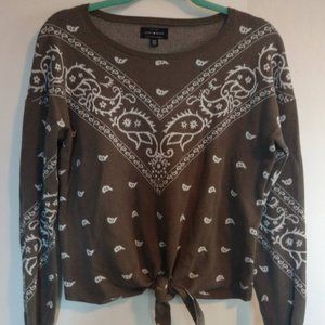 Lucky Brand Western Tie-front Sweater